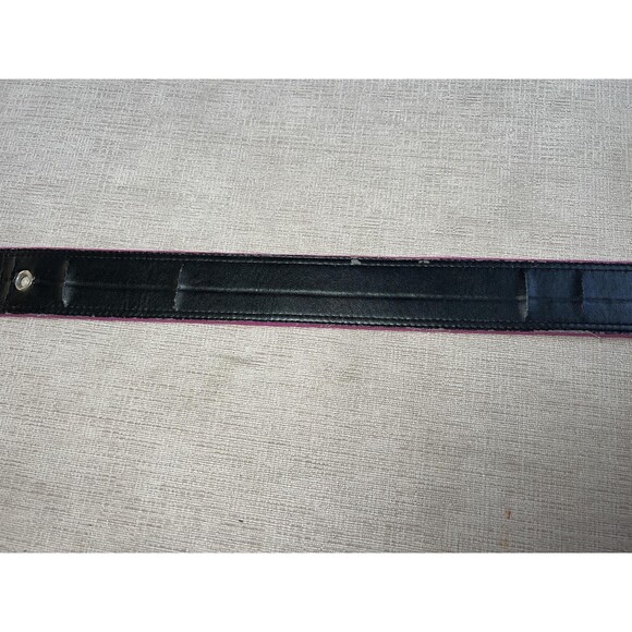 New York & Company Belt Womens Medium Pink Fabric Covered Buckle Wide Grommet - Picture 5 of 10